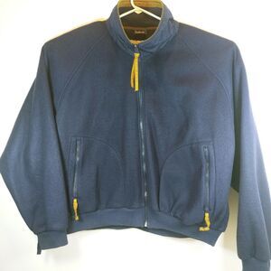 Vtg Dunbrooke Sport Full Zip Fleece Jacket Sz XXL Blue Brown Warm zip pockets